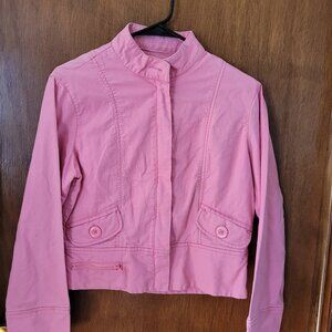 Maurices Pink Motorcycle Jacket Size Medium * Cropped * Zip Up Jacket